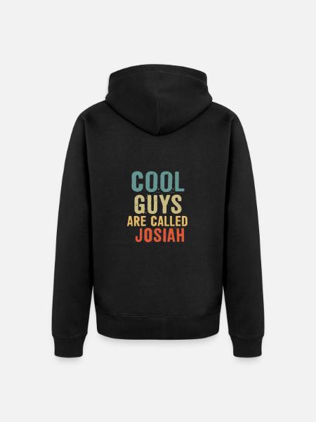 Cool guys are called Josiah - Unisex Premium Bio Zip Hoodie - Schwarz