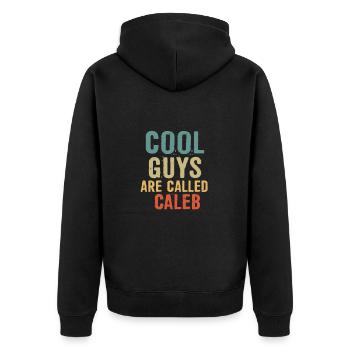 Les mecs cool s’appellent caleb - Veste à capuche bio Premium Unisexe - noir - Dos - Nico (187cm)