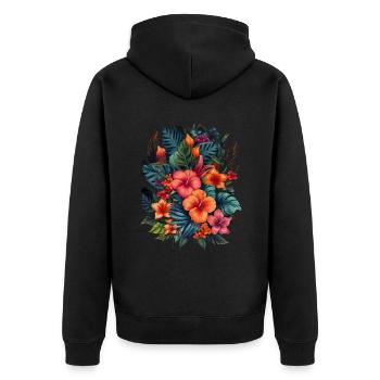Floristin für eine Floristin - Unisex Premium Bio Zip Hoodie - Schwarz - Hinten - Nico (187cm)