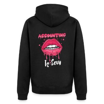 Comptable Conseiller fiscal Lèvres - Veste à capuche bio Premium Unisexe - noir - Dos - Nico (187cm)
