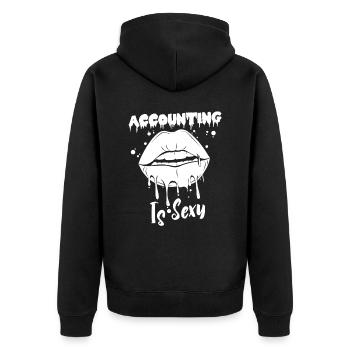 Buchhalter Steuerberater Sexy Sexy Buchhalterin - Unisex Premium Bio Zip Hoodie - Schwarz - Hinten - Nico (187cm)