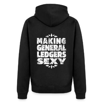 Accountant Tax Advisor Witzig - Unisex Premium Organic Zip Hoodie - black - Back - Nico (187cm)