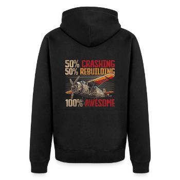 Model Airplane Model Airplane - Unisex Premium Organic Zip Hoodie - black - Back - Nico (187cm)