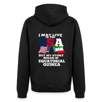 Guinée équatoriale Amérique États-Unis Cadeau - Veste à capuche bio Premium Unisexe - noir - Dos - Nico (187cm)