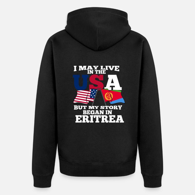 Érythrée États-Unis - Veste à capuche bio Premium Unisexe - noir