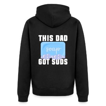 Soap Making Dad Soap Boiler Saying Dad - Unisex Premium Organic Zip Hoodie - black - Back - Nico (187cm)