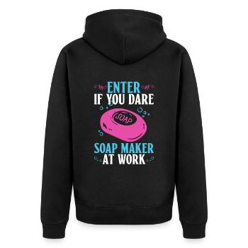 soap soap making soap maker soap boiler - Unisex Premium Organic Zip Hoodie - black - Back - Nico (187cm)