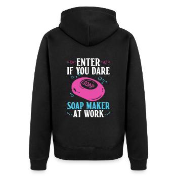 soap soap making soap maker soap boiler - Unisex Premium Organic Zip Hoodie - black - Back - Nico (187cm)