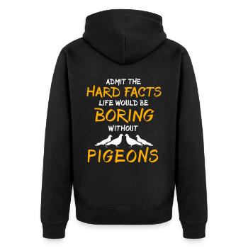 Pigeons Colombophiles - Veste à capuche bio Premium Unisexe - noir - Dos - Nico (187cm)