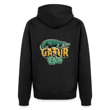Alligator Hunting Gator Girl Loves River Wildlife - Unisex Premium Organic Zip Hoodie - black - Back - Nico (187cm)