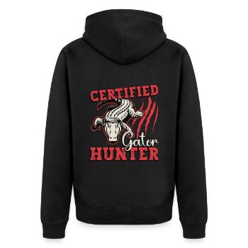 Chasse aux alligators Chasse aux alligators certifiée - Veste à capuche bio Premium Unisexe - noir - Dos - Nico (187cm)