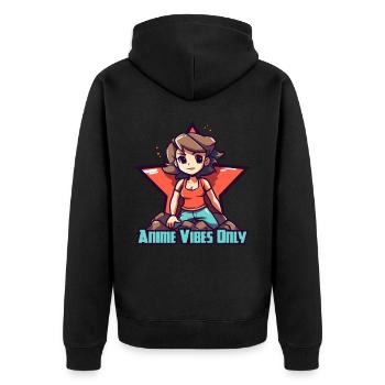 Star anime girls, juste des vibrations d’anime - Veste à capuche bio Premium Unisexe - noir - Dos - Nico (187cm)