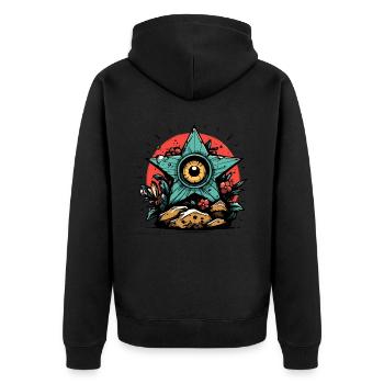 Des plantes, des pierres et un œil d’étoile - Veste à capuche bio Premium Unisexe - noir - Dos - Nico (187cm)
