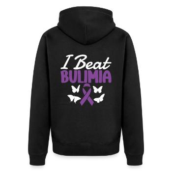 I defeated bulimia because I had strong women. - Unisex Premium Organic Zip Hoodie - black - Back - Nico (187cm)