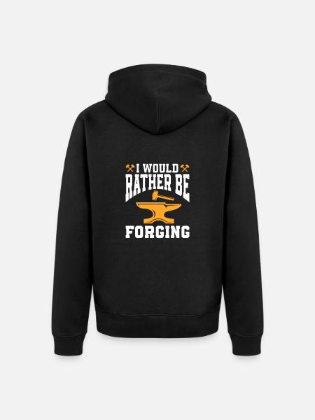 Blacksmith Schiede Anvil Cutler Gift - Unisex Premium Organic Zip Hoodie - black