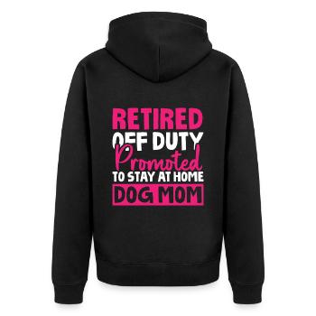 Rentner Rente Hund - Unisex Premium Bio Zip Hoodie - Schwarz - Hinten - Nico (187cm)