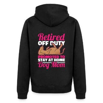 Pensioner pension - Unisex Premium Organic Zip Hoodie - black - Back - Nico (187cm)