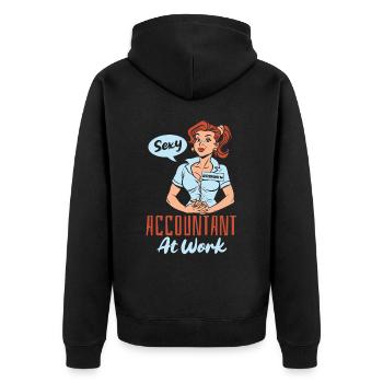 Accountant Tax Advisor Sexy Sexy Accountant - Unisex Premium Organic Zip Hoodie - black - Back - Nico (187cm)