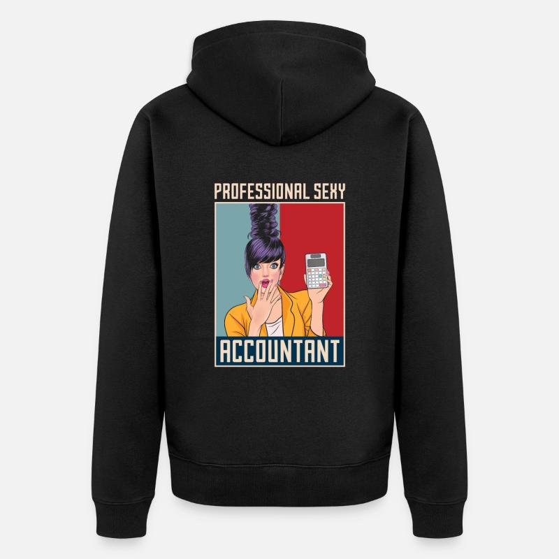 Calculatrice de conseiller fiscal comptable - Veste à capuche bio Premium Unisexe - noir