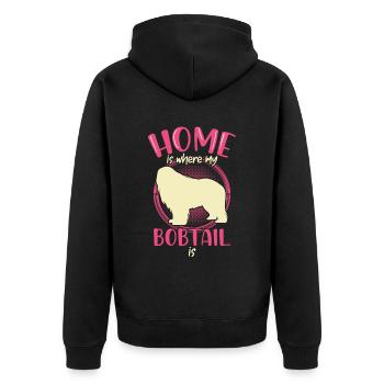 Bobtail est à la maison Old English Shepherd - Veste à capuche bio Premium Unisexe - noir - Dos - Nico (187cm)