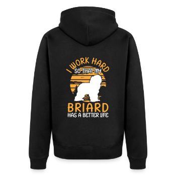 Travailler pour mon Briard Berger de Brie - Veste à capuche bio Premium Unisexe - noir - Dos - Nico (187cm)