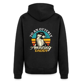 Otter à un papa incroyable Retro Team Otter - Veste à capuche bio Premium Unisexe - noir - Dos - Nico (187cm)