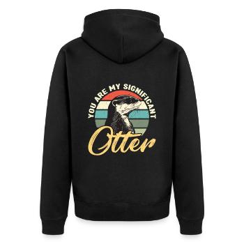 Otter You Are My Significant Otter Animal Breeder - Unisex Premium Organic Zip Hoodie - black - Back - Nico (187cm)