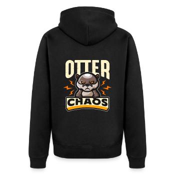 Otter Chaos Otter Breeding Animal Lovers Breeder - Unisex Premium Organic Zip Hoodie - black - Back - Nico (187cm)