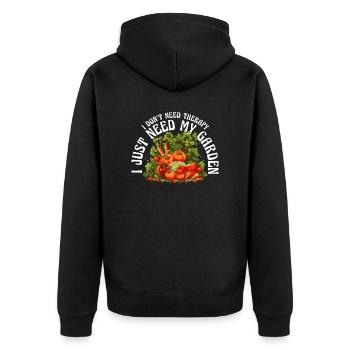Gärtnerin Gartenpflanze Hobbygärtner Floristin - Unisex Premium Bio Zip Hoodie - Schwarz - Hinten - Nico (187cm)