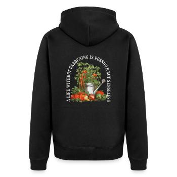 Gärtnerin Gartenpflanze Hobbygärtner Floristin - Unisex Premium Bio Zip Hoodie - Schwarz - Hinten - Nico (187cm)