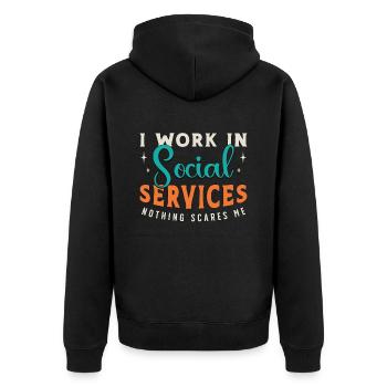 Service social Je travaille dans Consultant en aide sociale - Veste à capuche bio Premium Unisexe - noir - Dos - Nico (187cm)