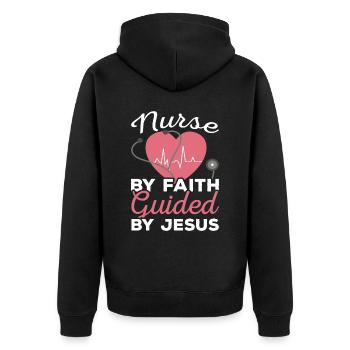 Infirmière chrétienne RN Infirmière autorisée Christianisme - Veste à capuche bio Premium Unisexe - noir - Dos - Nico (187cm)