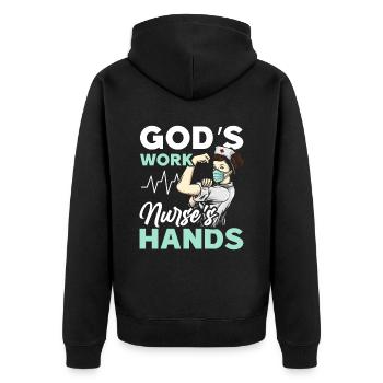 Infirmière chrétienne RN Infirmière autorisée Christianisme - Veste à capuche bio Premium Unisexe - noir - Dos - Nico (187cm)