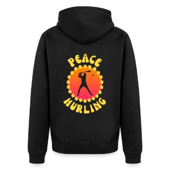 Hippie Hurling Player 70's - Veste à capuche bio Premium Unisexe - noir - Dos - Nico (187cm)