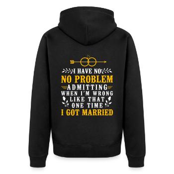 Happy Divorce Party I Have No - Unisex Premium Organic Zip Hoodie - black - Back - Nico (187cm)
