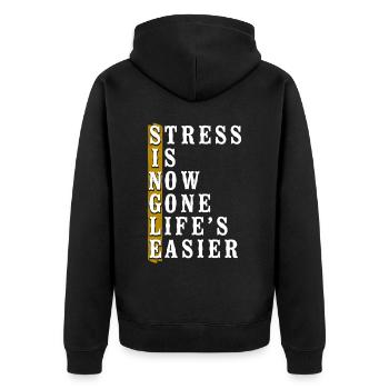 Le stress de la fête de divorce heureuse est maintenant - Veste à capuche bio Premium Unisexe - noir - Dos - Nico (187cm)