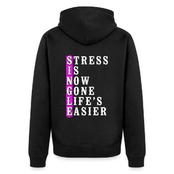 Le stress de la fête de divorce heureuse est maintenant - Veste à capuche bio Premium Unisexe - noir - Dos - Nico (187cm)