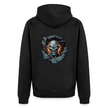 Das Monster in mir - Unisex Premium Bio Zip Hoodie - Schwarz - Hinten - Nico (187cm)