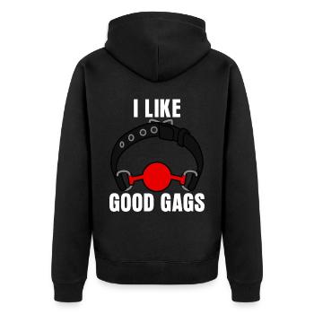 Blague BDSM - Veste à capuche bio Premium Unisexe - noir - Dos - Nico (187cm)