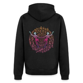 Skeleton Halloween Dancing Music Skeletons - Unisex Premium Organic Zip Hoodie - black - Back - Nico (187cm)
