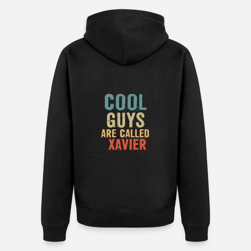 Les mecs cool s’appellent xavier - Veste à capuche bio Premium Unisexe - noir