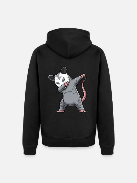 Dabbing Opossum Opossum - Unisex Premium Bio Zip Hoodie - Schwarz