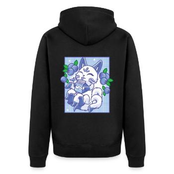 Kitsune Japon Anime Kawaii Blueberry - Veste à capuche bio Premium Unisexe - noir - Dos - Nico (187cm)