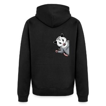 Opossum Von Der Seite Opossum Tierliebhaber - Unisex Premium Bio Zip Hoodie - Schwarz - Hinten - Nico (187cm)