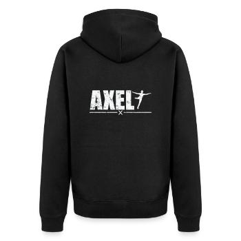 Axel Jump Eiskunstlauf - Unisex Premium Bio Zip Hoodie - Schwarz - Hinten - Nico (187cm)