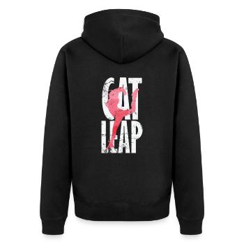 Cat Leap Ballet - Unisex Premium Bio Zip Hoodie - Schwarz - Hinten - Nico (187cm)