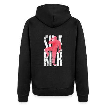 Side Kick Kickboxing Taekwondo - Unisex Premium Organic Zip Hoodie - black - Back - Nico (187cm)