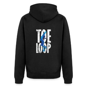 Toeloop Eiskunstlauf - Unisex Premium Bio Zip Hoodie - Schwarz - Hinten - Nico (187cm)