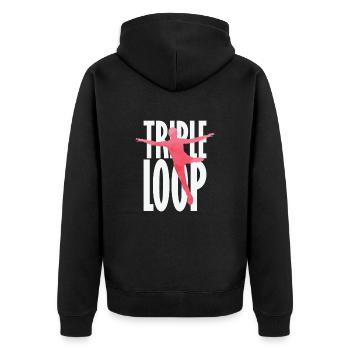 Triple Loop Figure Skating - Unisex Premium Organic Zip Hoodie - black - Back - Nico (187cm)
