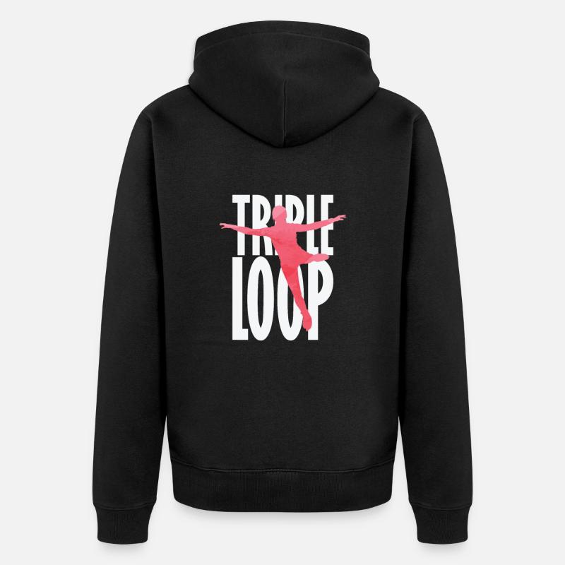Triple Loop Eiskunstlauf - Unisex Premium Bio Zip Hoodie - Schwarz